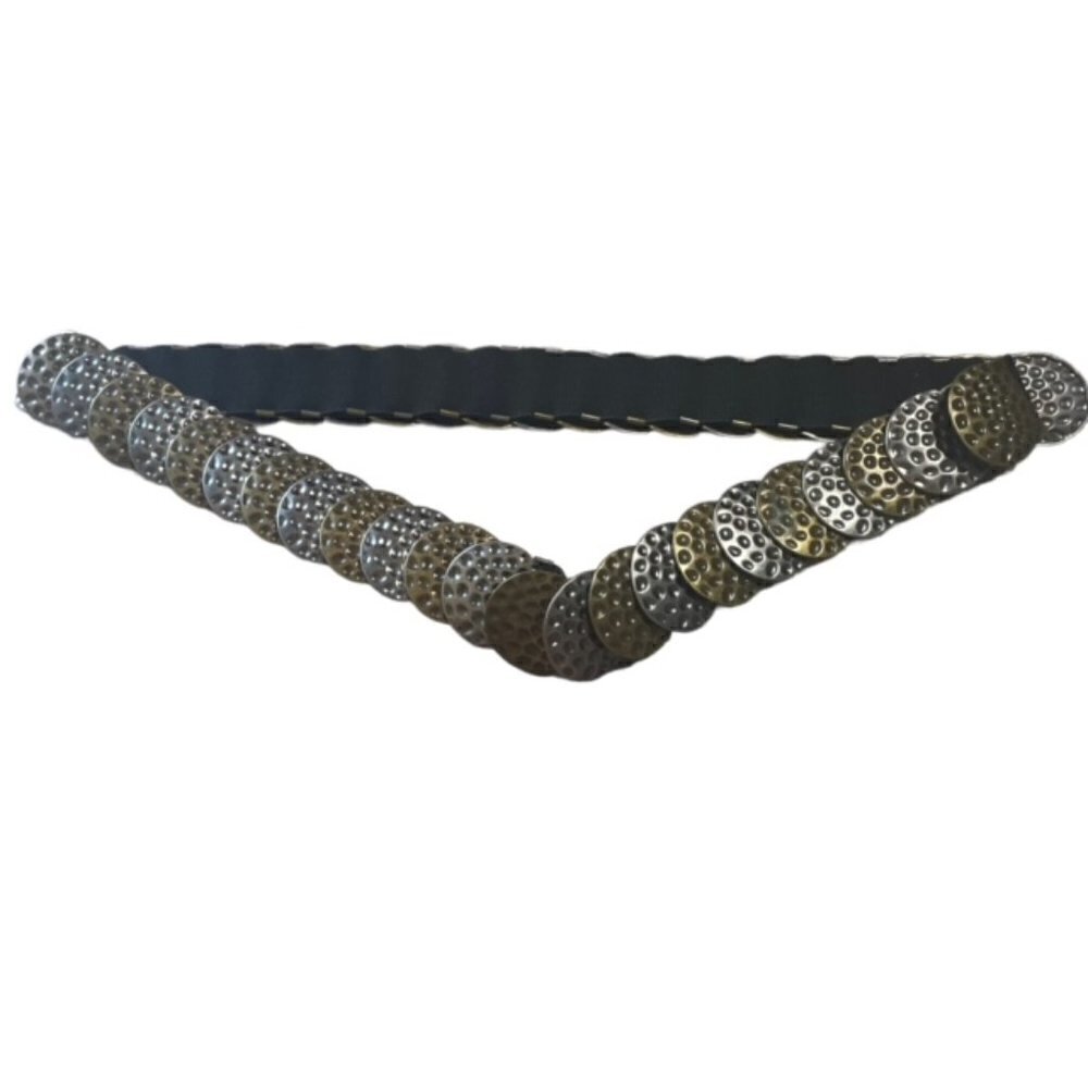 Antique Bronze & Silver Medallion Metal Belt, Size Large - NWT - Picture 3 of 4